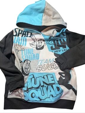 Kids Tune Squad Hoodie - Black & Light Blue